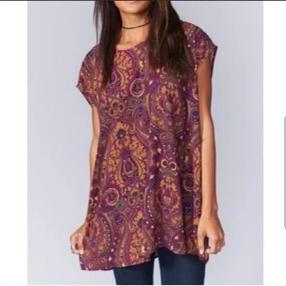 SHOW ME YOUR MUMU | Faith Tunic Burgundy Gold M